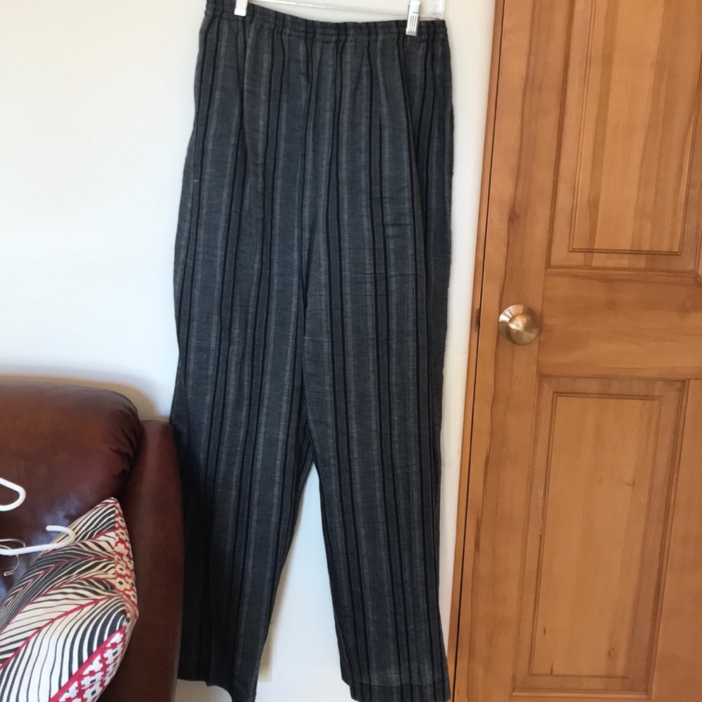 Black and Grey Striped Eskandar Trouser